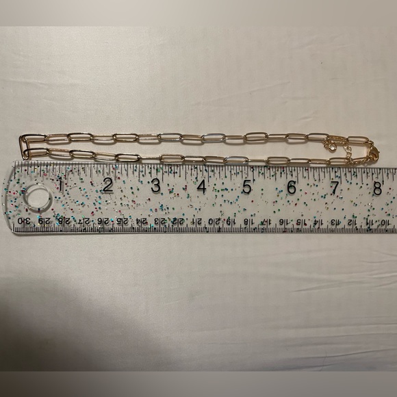 Set of 3 of Paperclip Chain Link Necklaces- 1 ea Gold, Rose-gold & Silver - Picture 4 of 9